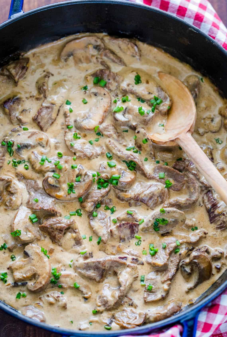 Irish Slow Braised Beef Stroganoff