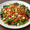 Moroccan Spiced Chickpea & Roasted Red Pepper Salad